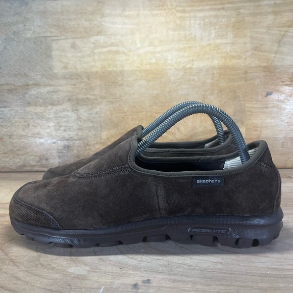 Skechers GOWalk SUEDE Womens Size 9 Slip On Loafers Shoes Chocolate Brown 13766 - Picture 3 of 8